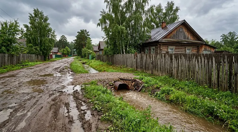 Больше половины месячной нормы за четыре часа: кто в Иркутске отвечает за кювет и канаву у частного дома